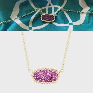 Kendra Scott purple drusy Elisa pendant necklace